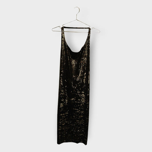 Cashmere Sequin Cowl Neck Dress