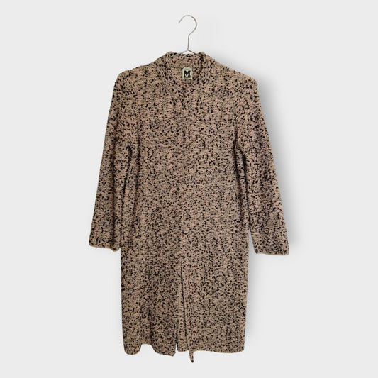 Pink & Black Boucle Tweed Coat