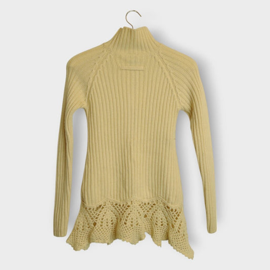 Mock Neck Crochet Detail Sweater