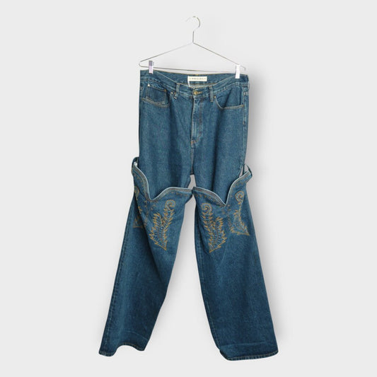 Navy Blue Cowboy Cuff Jeans