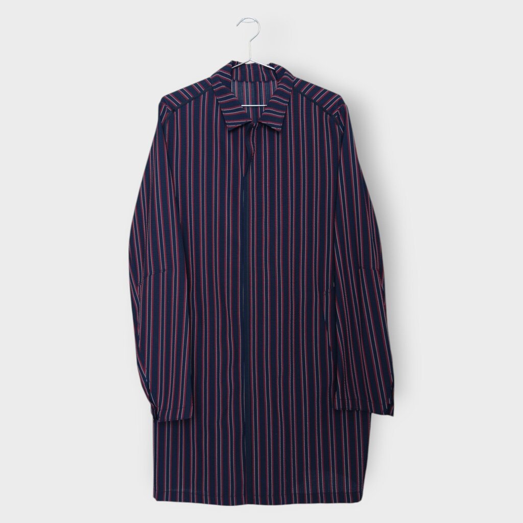 Stripe Zip Longline Overshirt