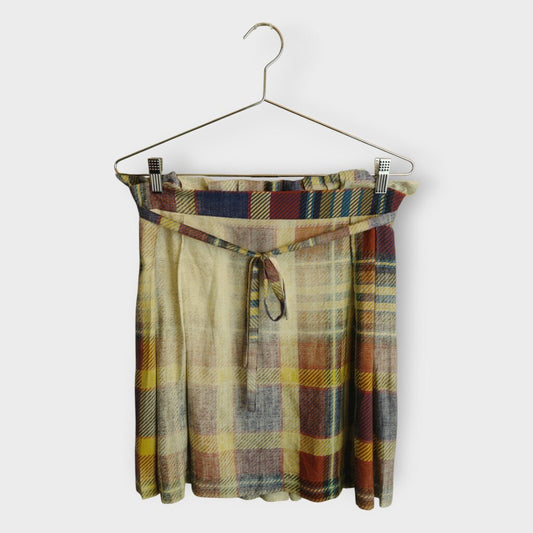 Faded Tartan Pleat Skirt