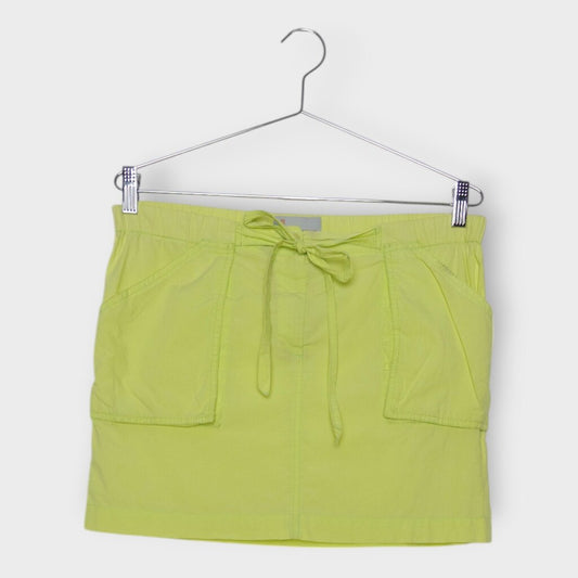 Green Cotton Mini Skirt