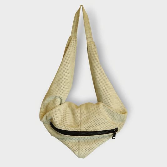 Perforated Leather Slouch Bag
