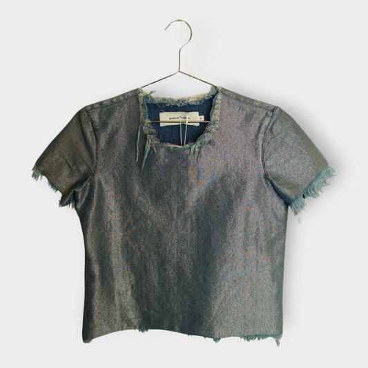 Metallic Frayed Edge Tee