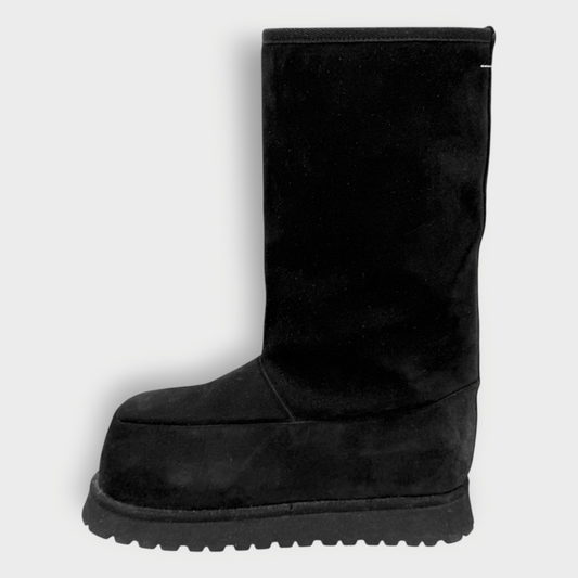 Suede Shearling Platform Boots