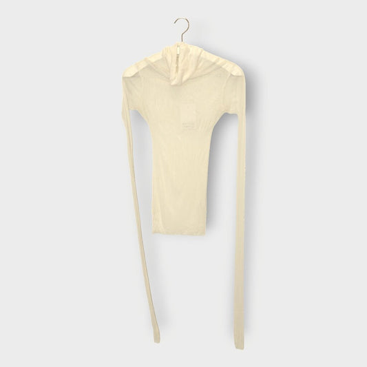 Silk Mesh Long Sleeve Top
