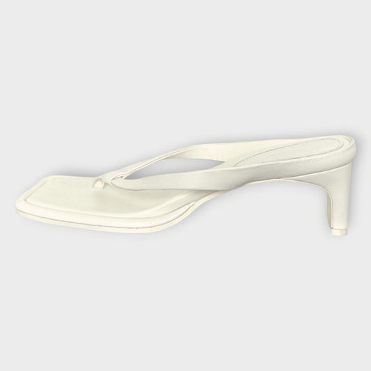 White Leather Flip Flop Sandal