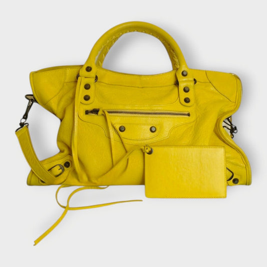 Yellow Leather First City Bag
