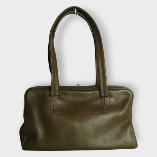 Leather Rectangle Clasp Bag