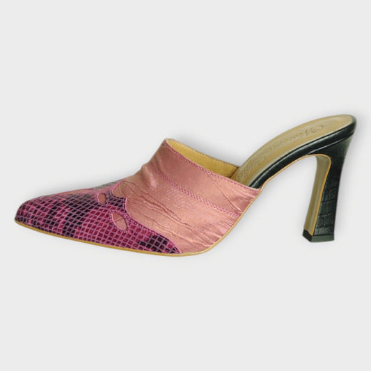 Leather & Fabric Mules