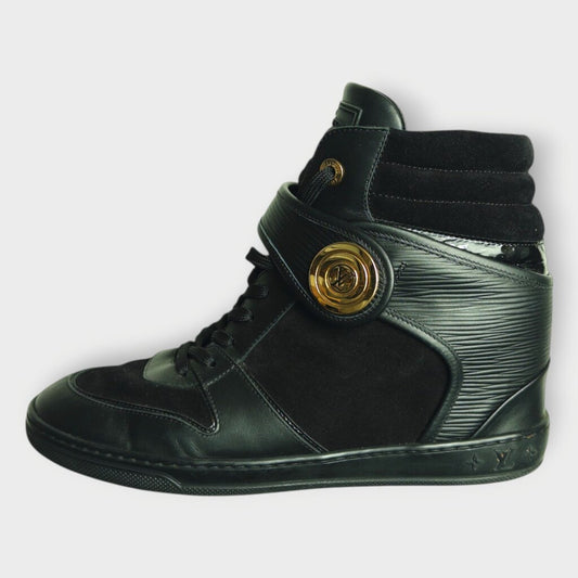 Leather & Suede Wedge Sneaker