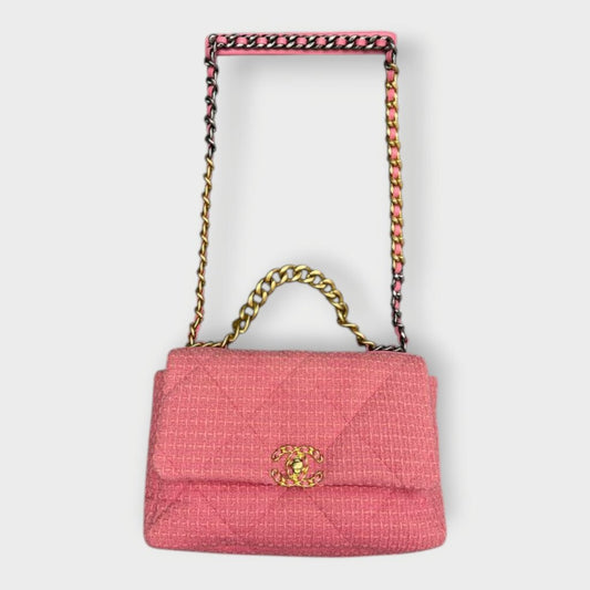 Tweed 19 Gold Chain Flap Bag