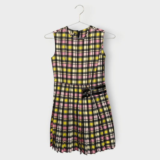 Plaid Pleated Mini Dress