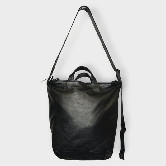 Black Leather Two-Way Tote