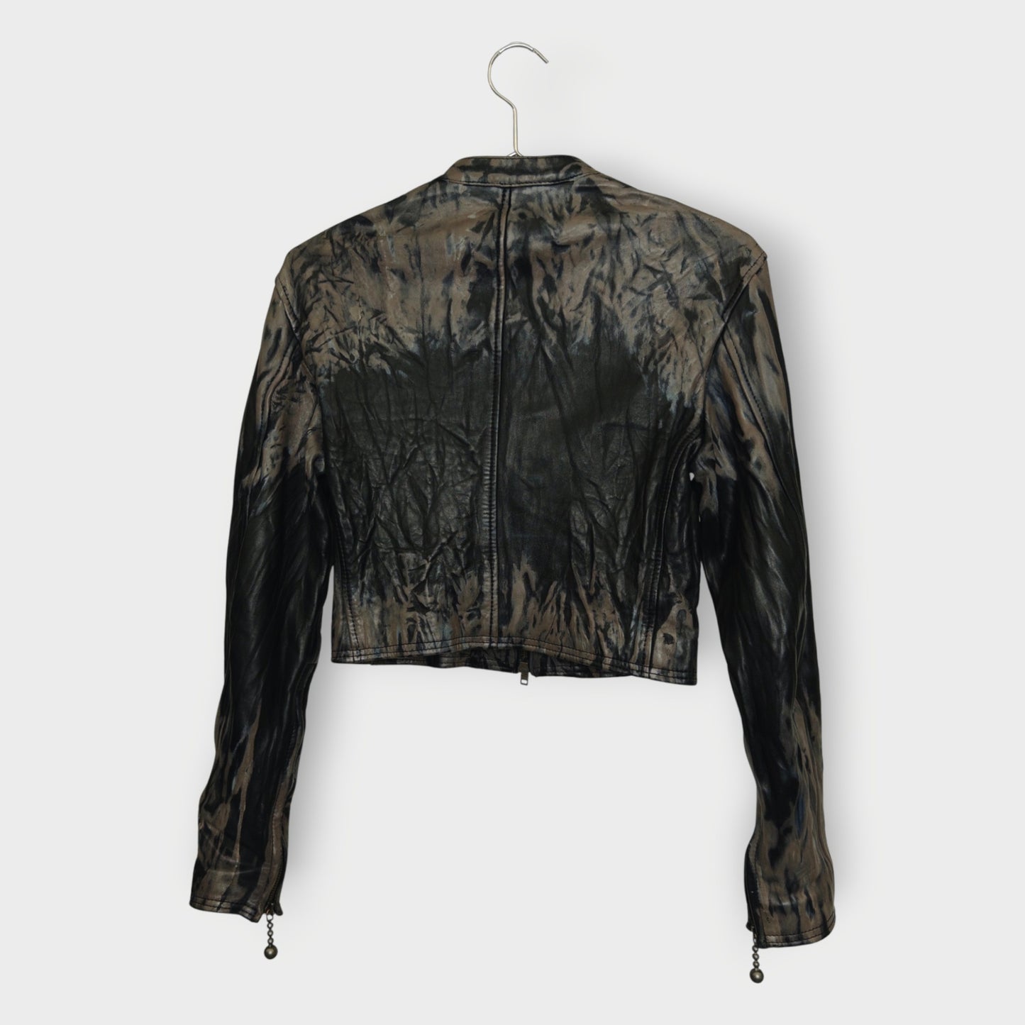Faded Effect Leather Jacket