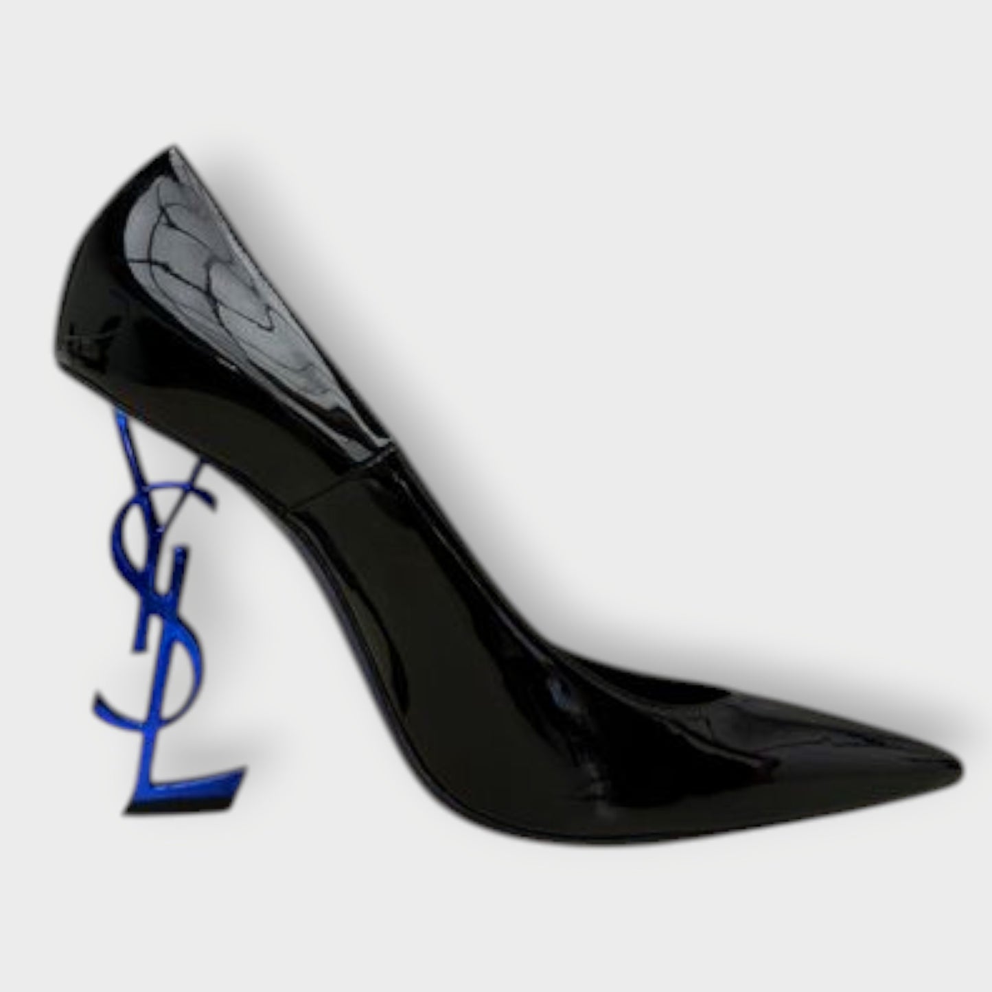 Patent Blue Logo Opyum Heels