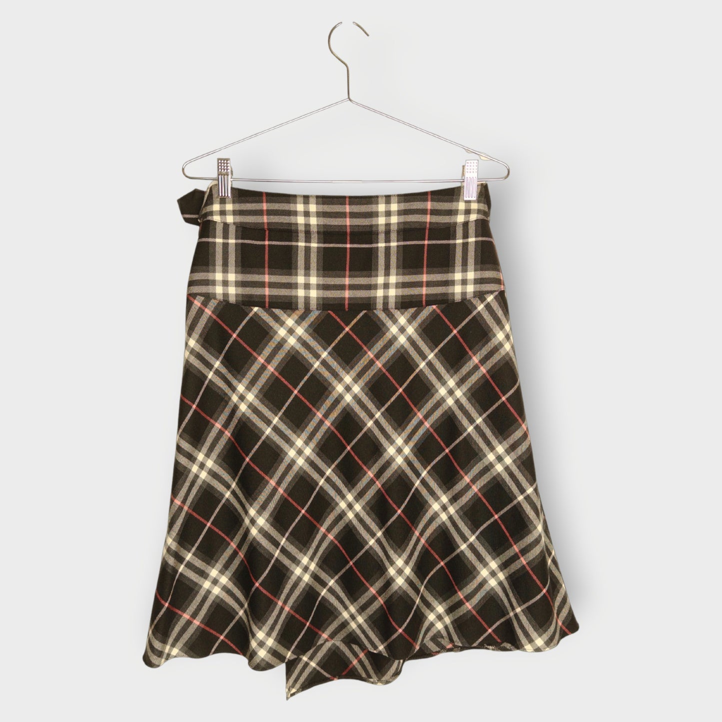 Check Wrap Skirt