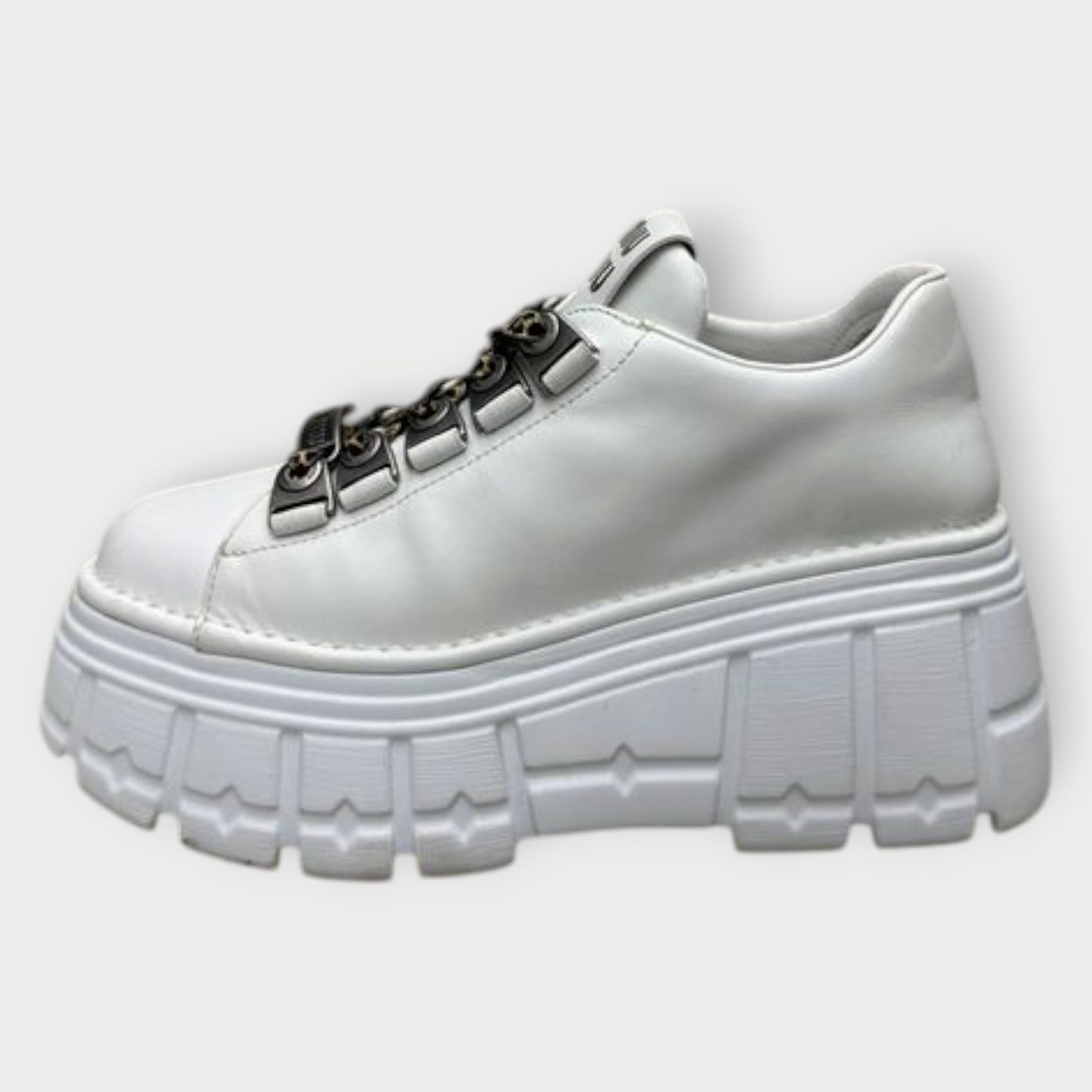 Leather Platform Laceup Sneakers