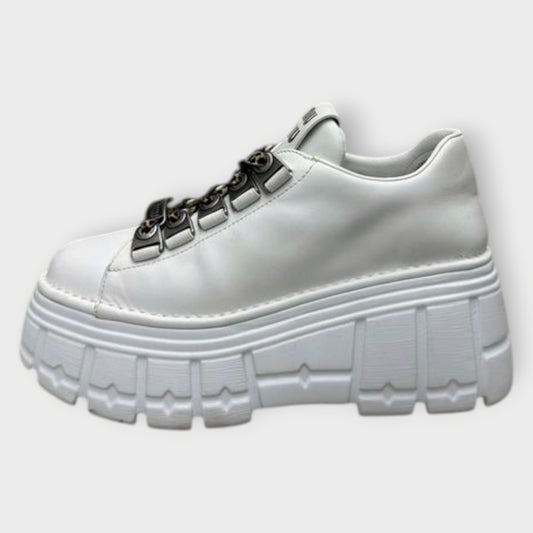 Leather Platform Laceup Sneakers