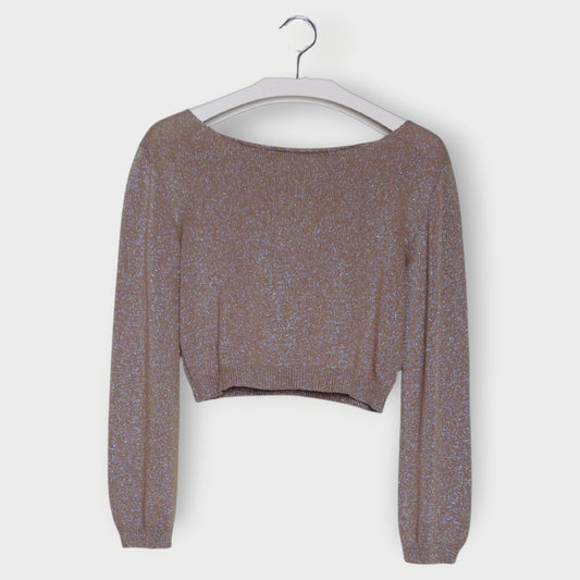 Lurex Knit Cropped Jumper