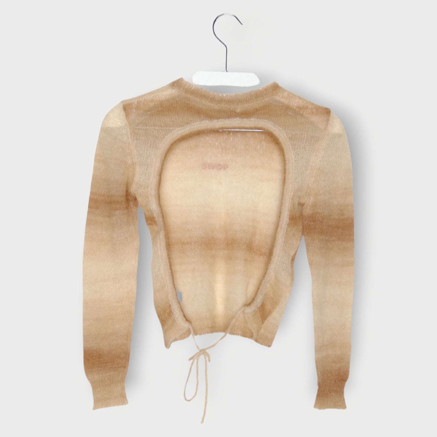 Ombre Mohair Knit Backless Jumper
