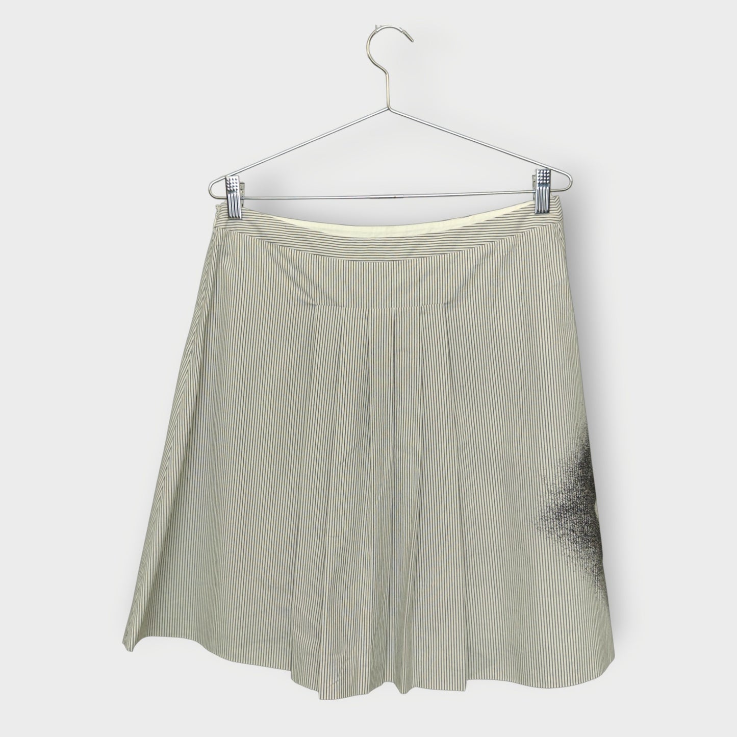 Stripe Face Pleat Skirt