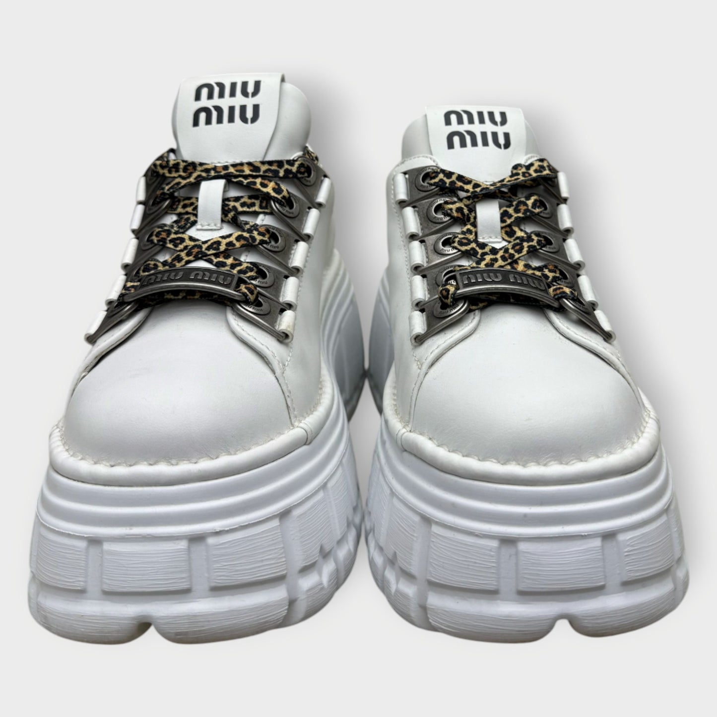 Leather Platform Laceup Sneakers