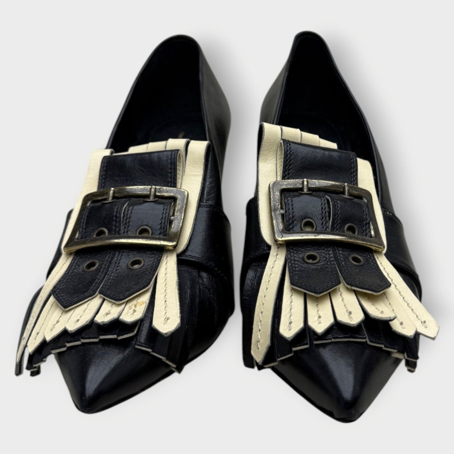 Leather Fringed Pumps