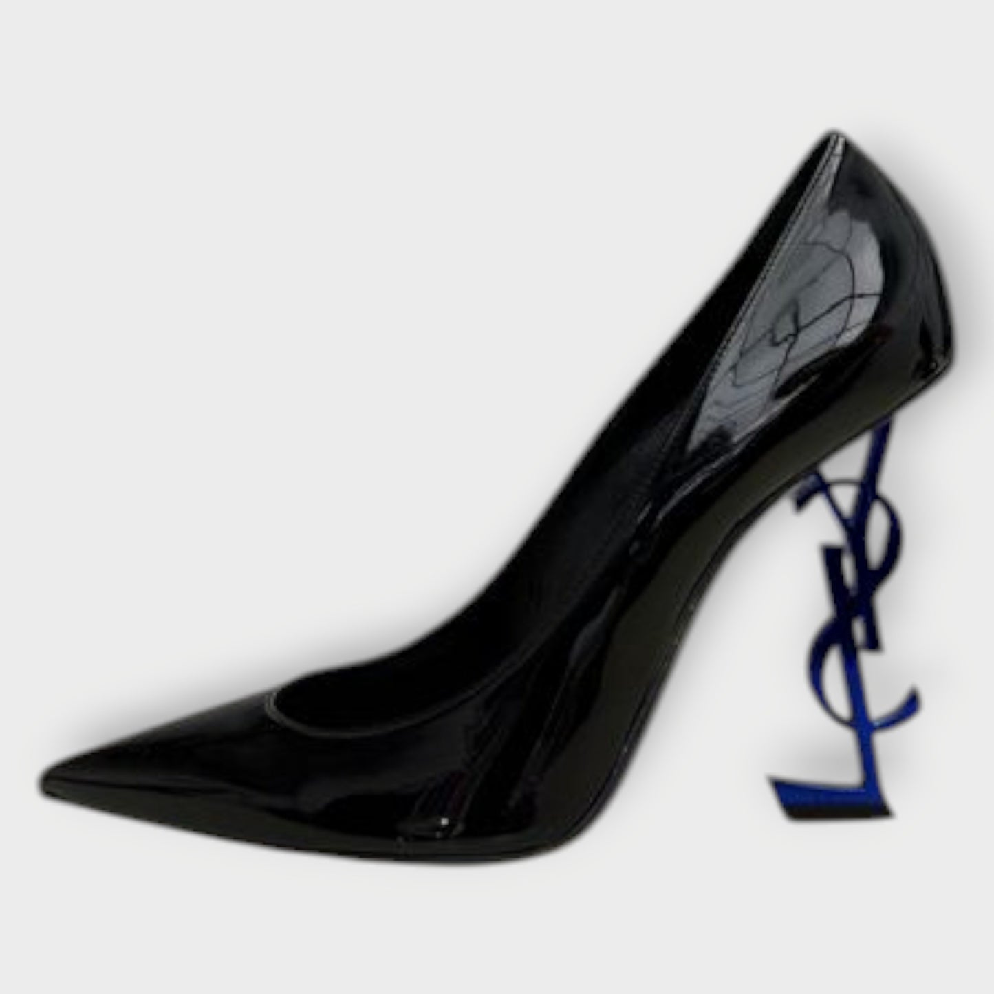 Patent Blue Logo Opyum Heels