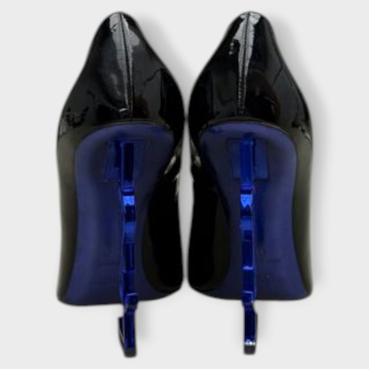 Patent Blue Logo Opyum Heels