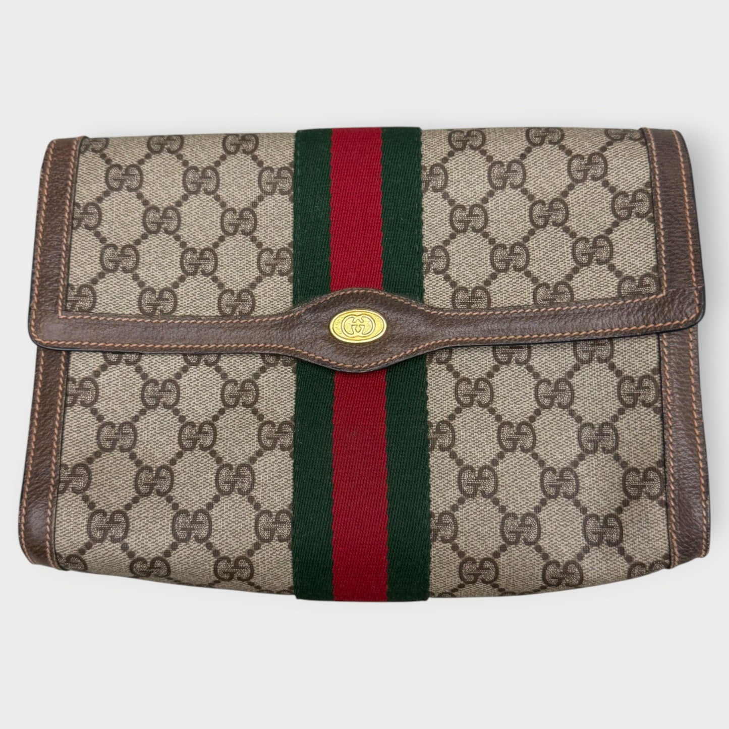 Monogram Stripe Clutch and Wallet