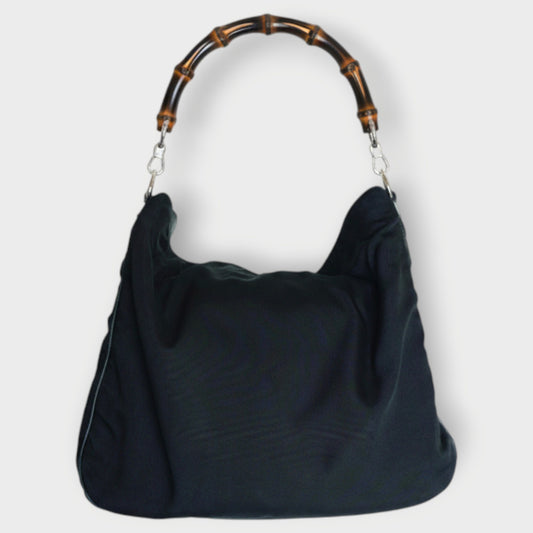 Canvas Bamboo Handle Bag