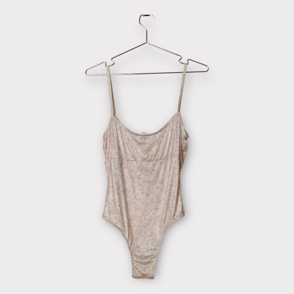 All is a Gentle Spring Baby Pink & Beige Floral Bodysuit