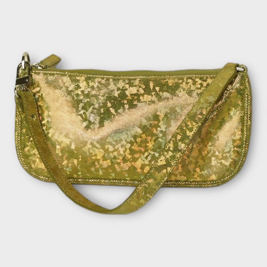 By Far Gold Holographic Leather Rachel Bag