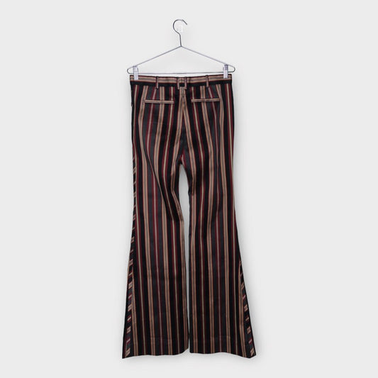 Maroon + Black + Cream Stripe Flares