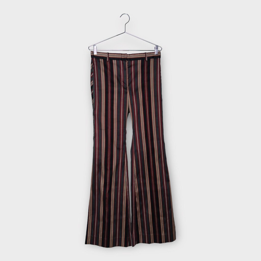 Maroon + Black + Cream Stripe Flares