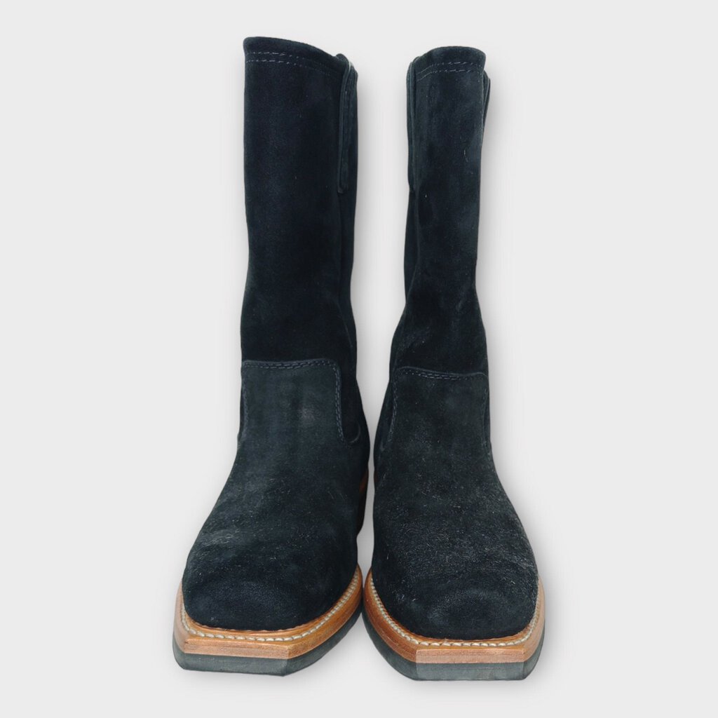 Our Legacy Black Suede Square Toe Boots