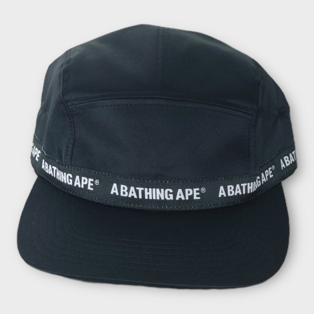 BAPE A Bathing Ape Black Logo Line Cap