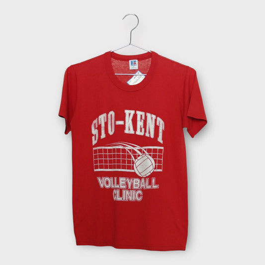 Russell Athletic Bright Red & White Volleyball Print Tee