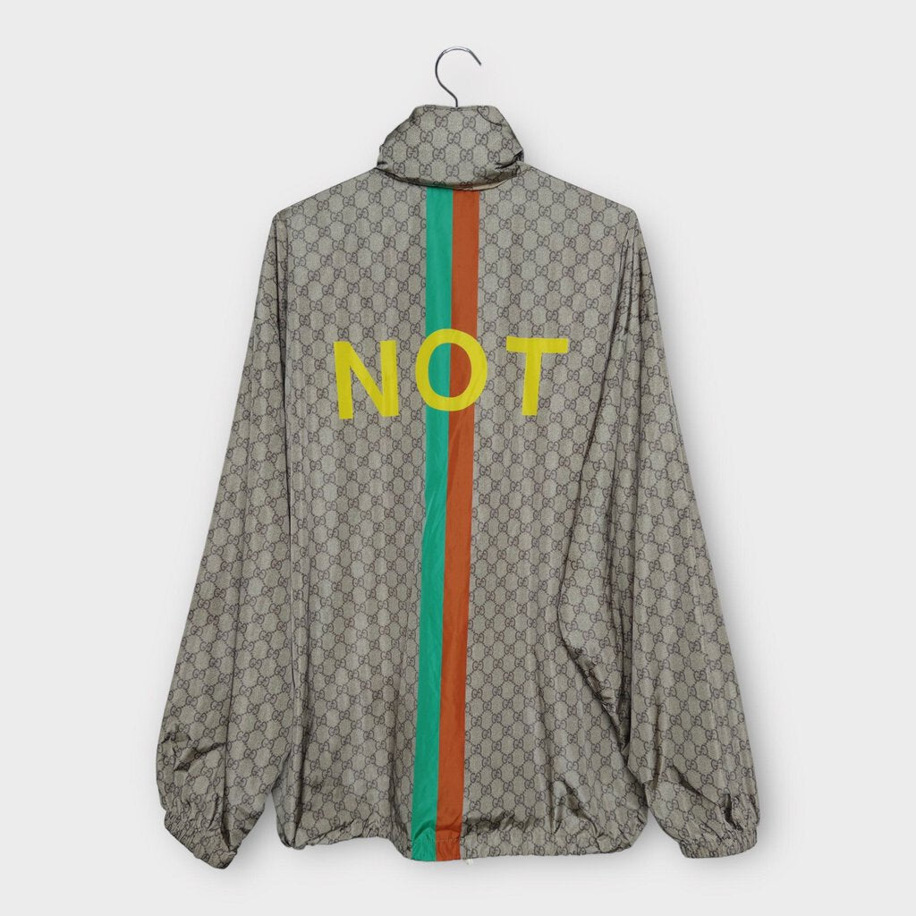 Gucci Light Brown Nylon Monogram Fake Not Windbreaker Jacket