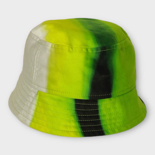 Green + Grey Gradient Print Bucket Hat
