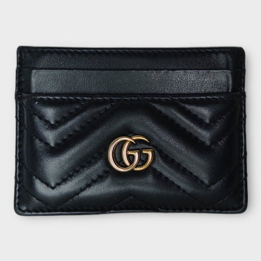 Gucci Black Leather Marmont Card Holder