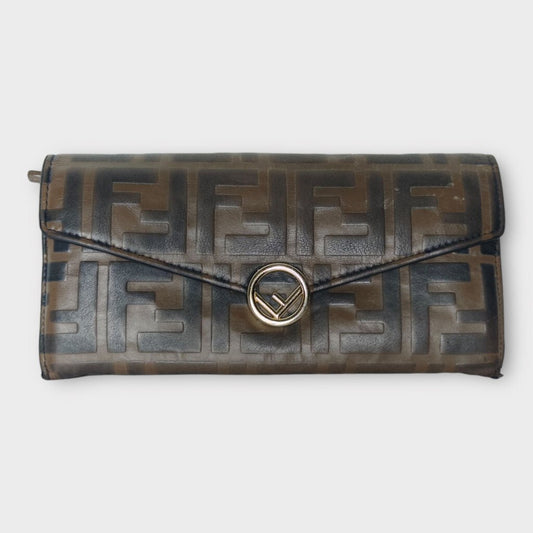 Fendi Brown Leather Continental Wallet