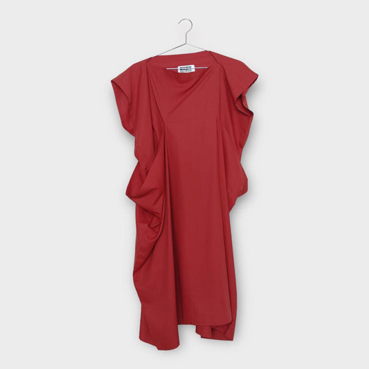 Issey Miyake Brick Red Origami Cut Out Smock
