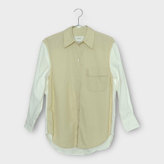Oroton Cream & White Cotton Button Up Shirt