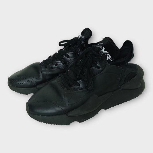Adidas x Y3 Black Kaiwa Leather + Neoprene Sneakers