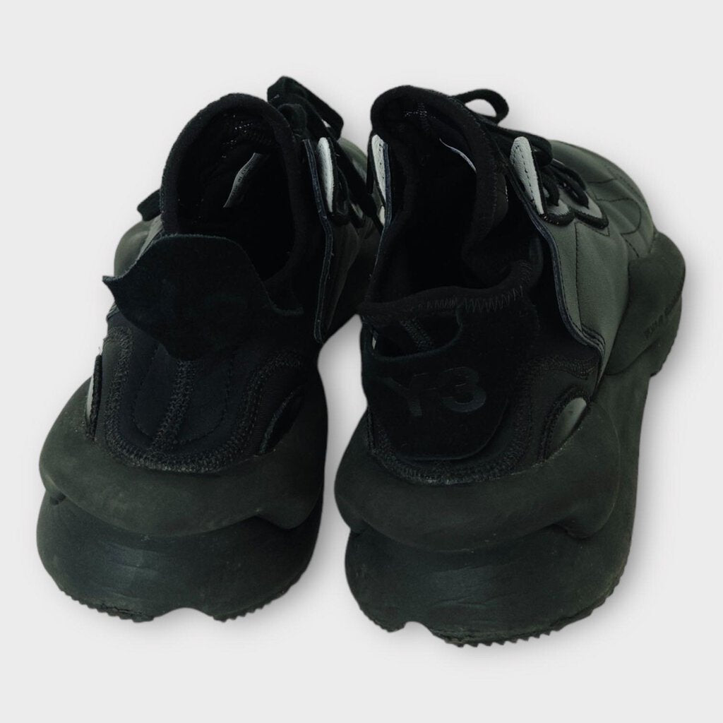 Adidas x Y3 Black Kaiwa Leather + Neoprene Sneakers