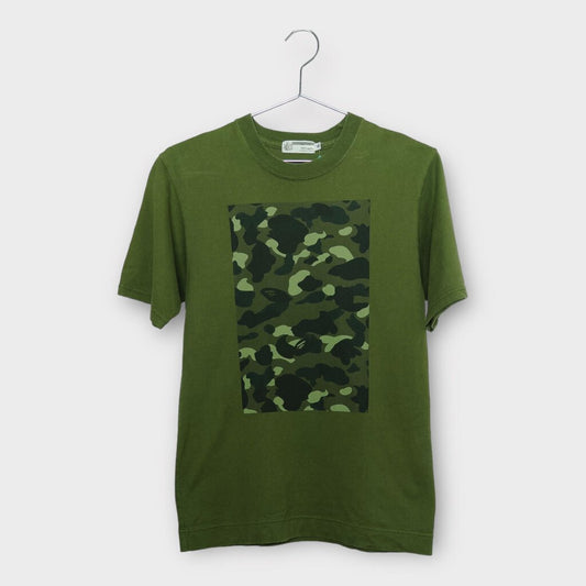 A Bathing Ape Khaki Green Camouflage Cotton Tee