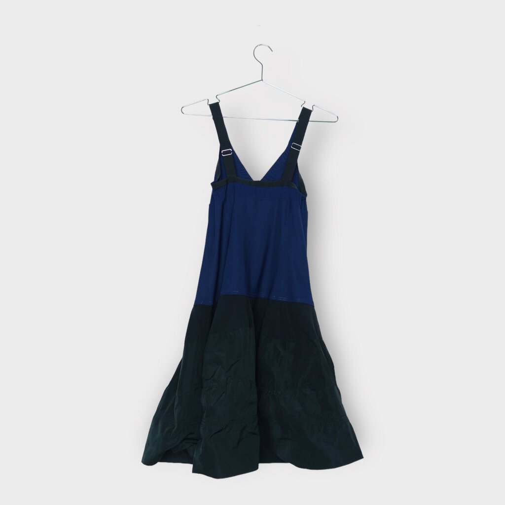Black + Navy Drop-Waist Sleeveless Dress